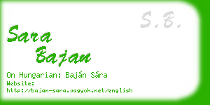 sara bajan business card